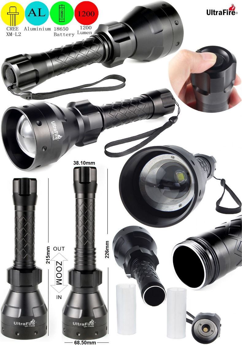 Linterna UltraFire UF-1405 XM-L2 1200LM 5M